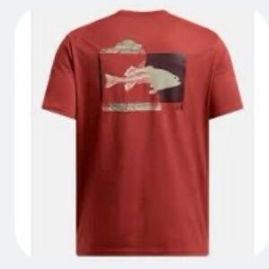 Under Armour Bass Graphic Tee Red Fishing Shirt NWT Men’s Medium